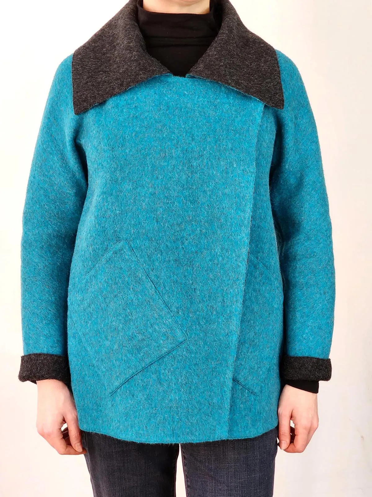 Reversible Big Collar Alpaca Coat