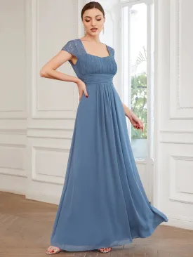 Ruched Top Flowy Evening Dress