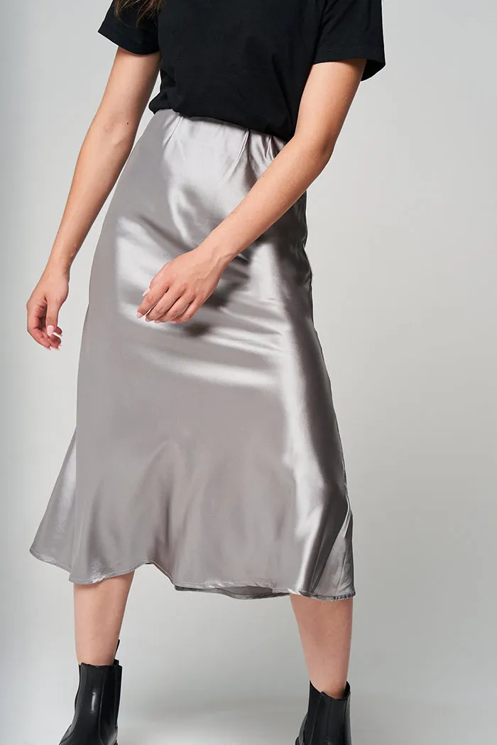 Satin Midi Skirt