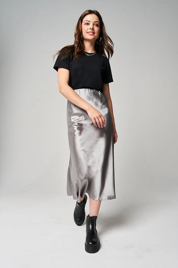 Satin Midi Skirt