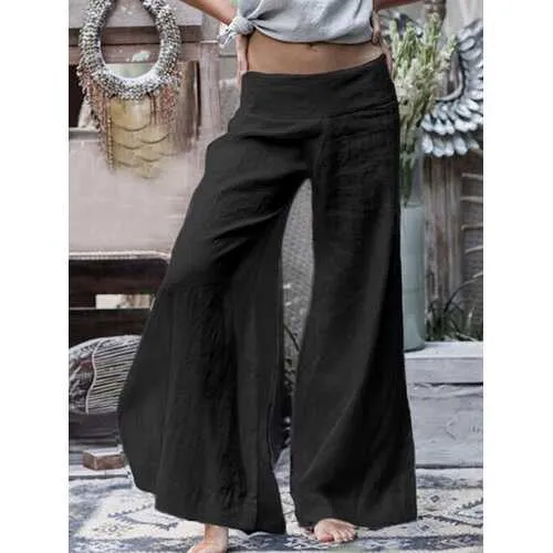 Solid Color Casual Pants