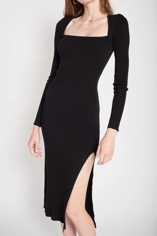 Square Neck Midi Dress