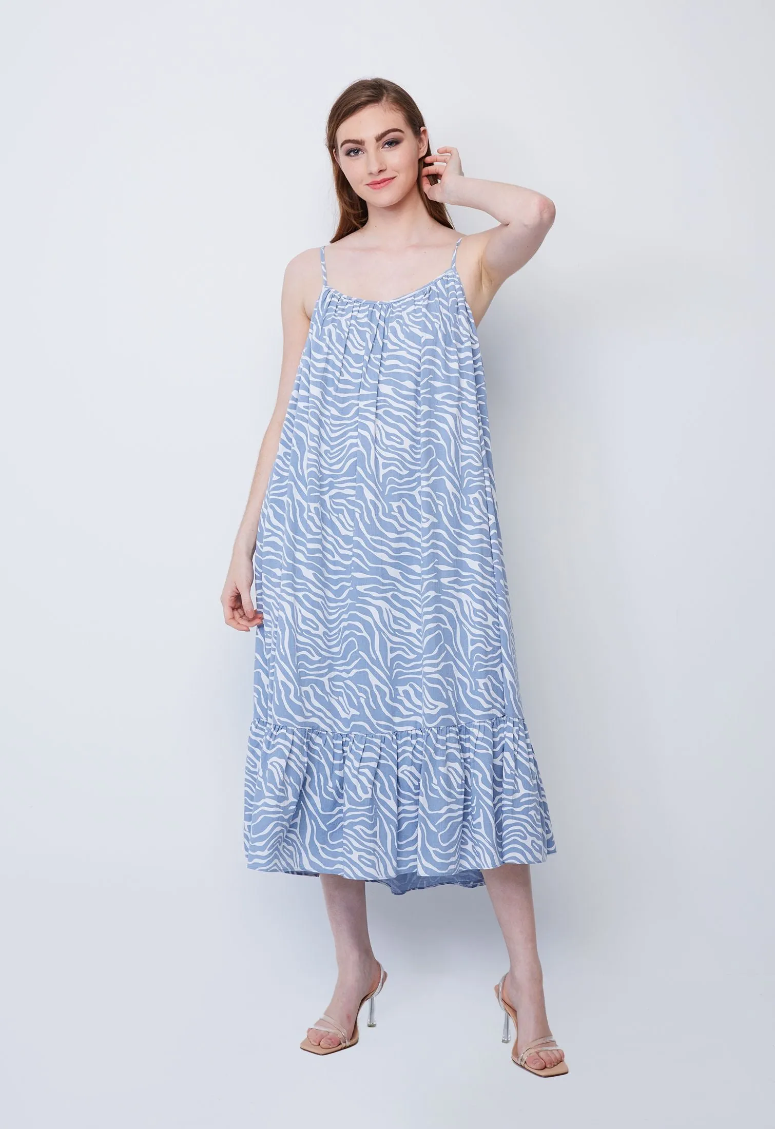 Strappy Wavy Motif Dress