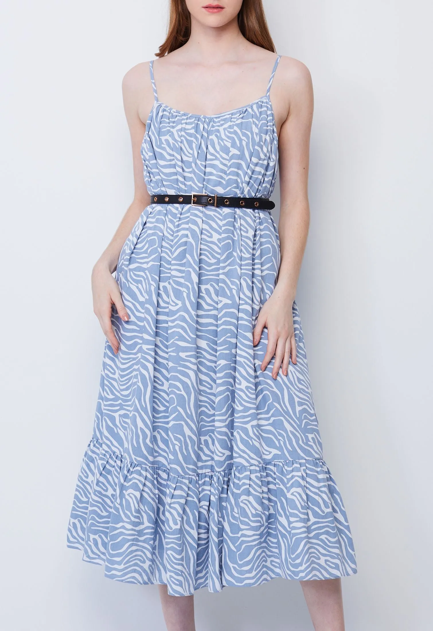 Strappy Wavy Motif Dress