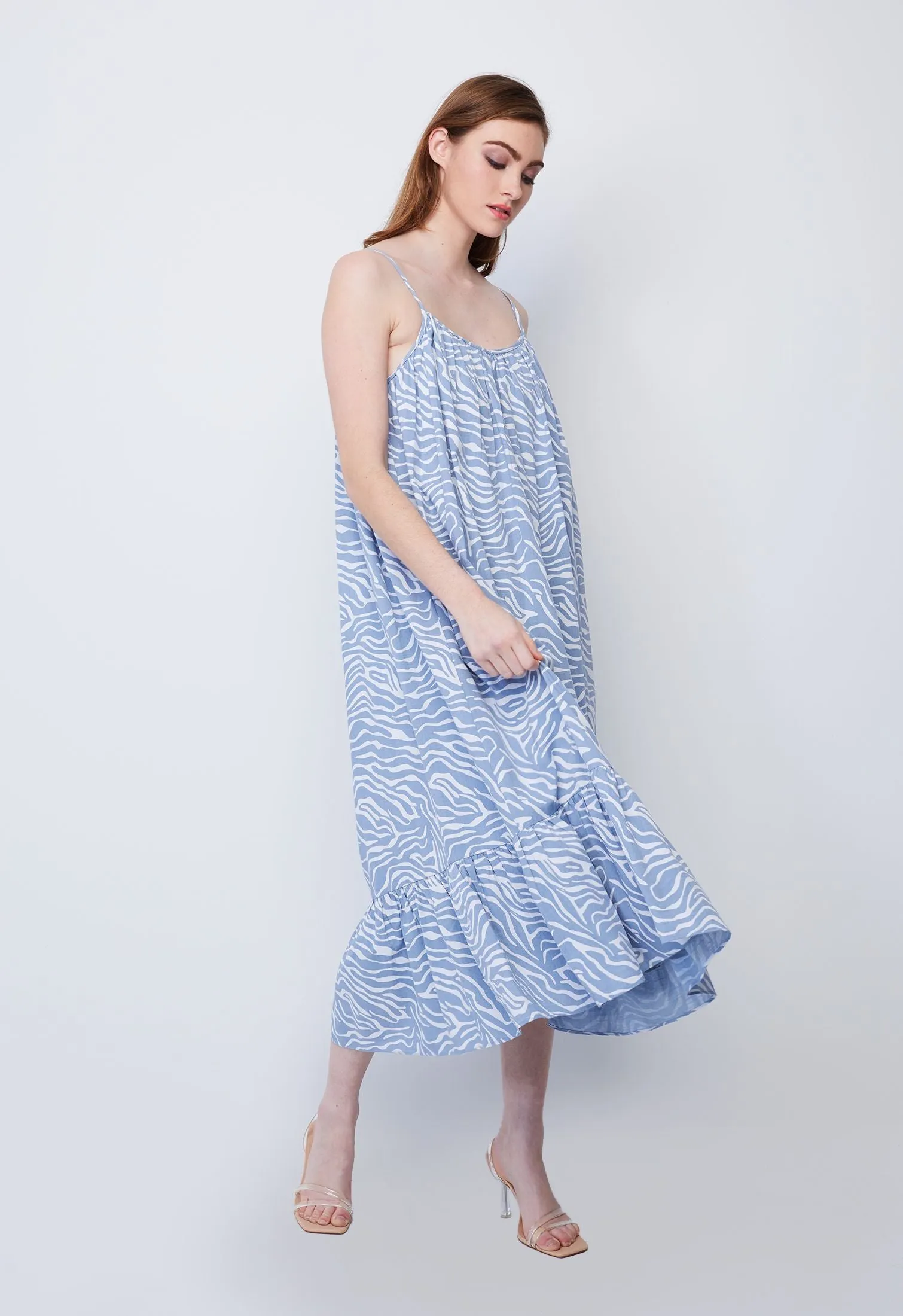 Strappy Wavy Motif Dress