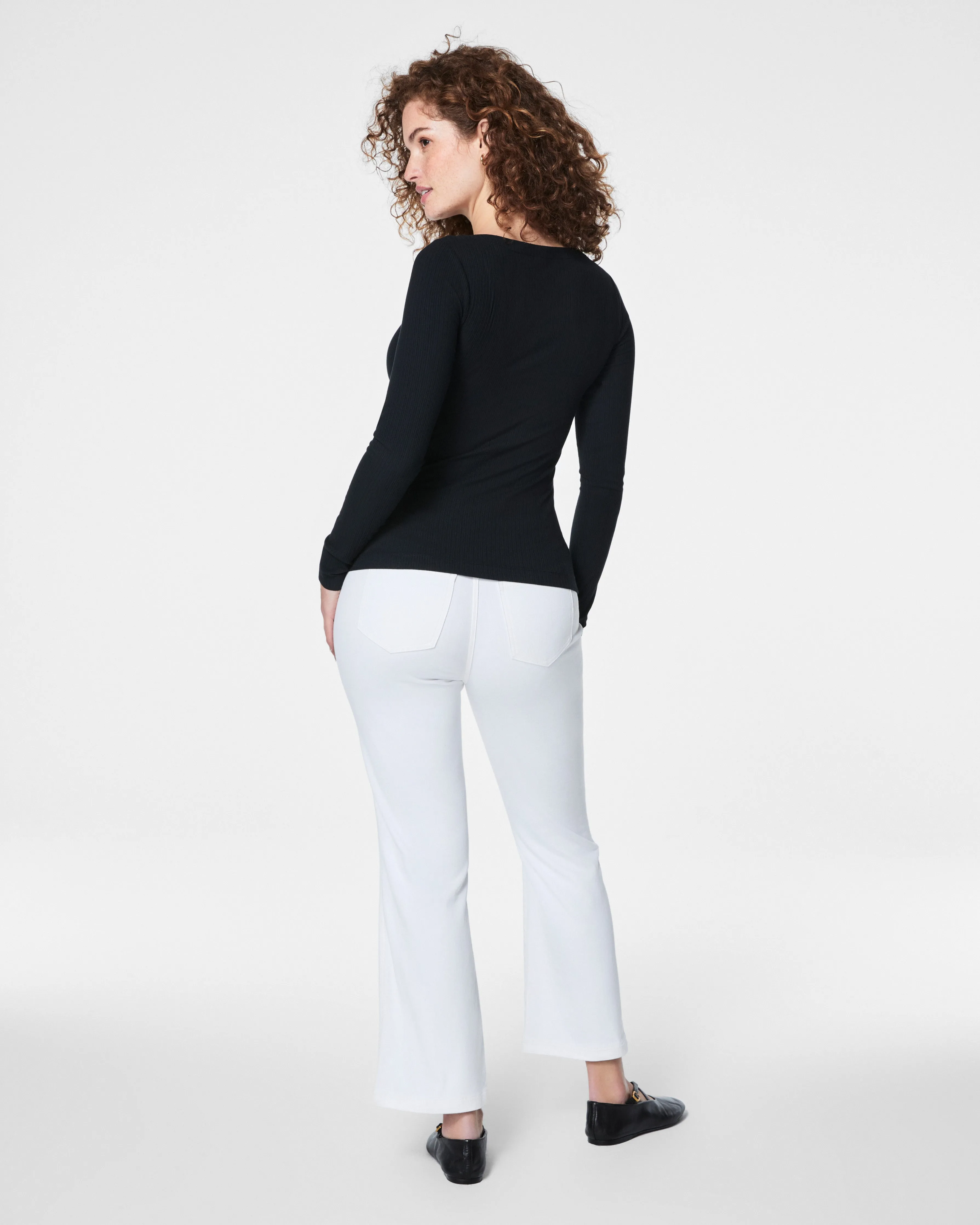 Stretch Rib Asymmetrical Top