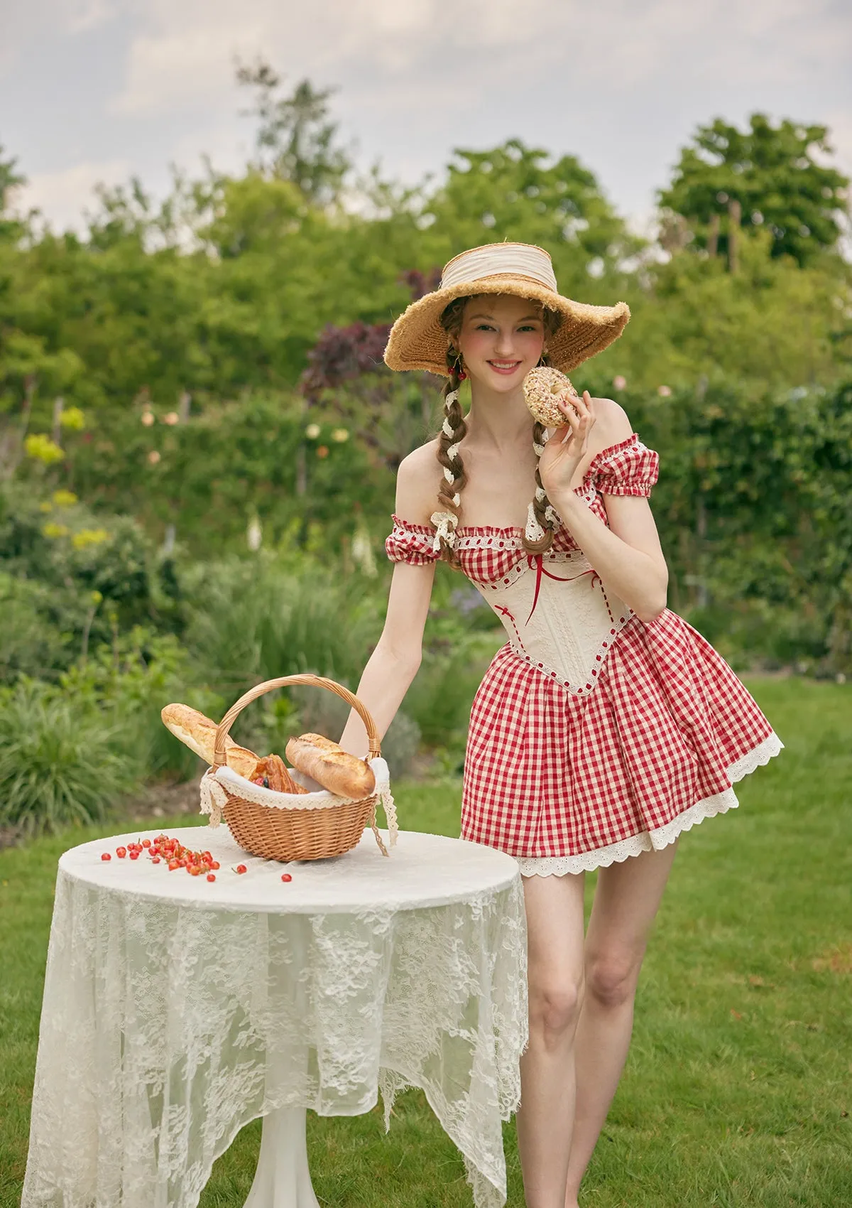 Summer Cherry Tomatoes Corset Dress