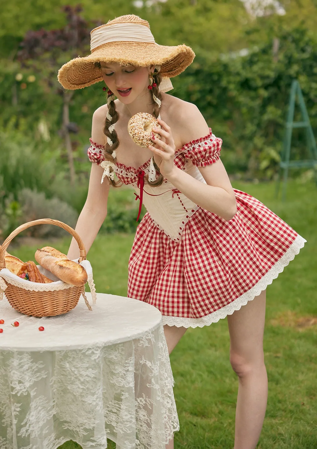 Summer Cherry Tomatoes Corset Dress