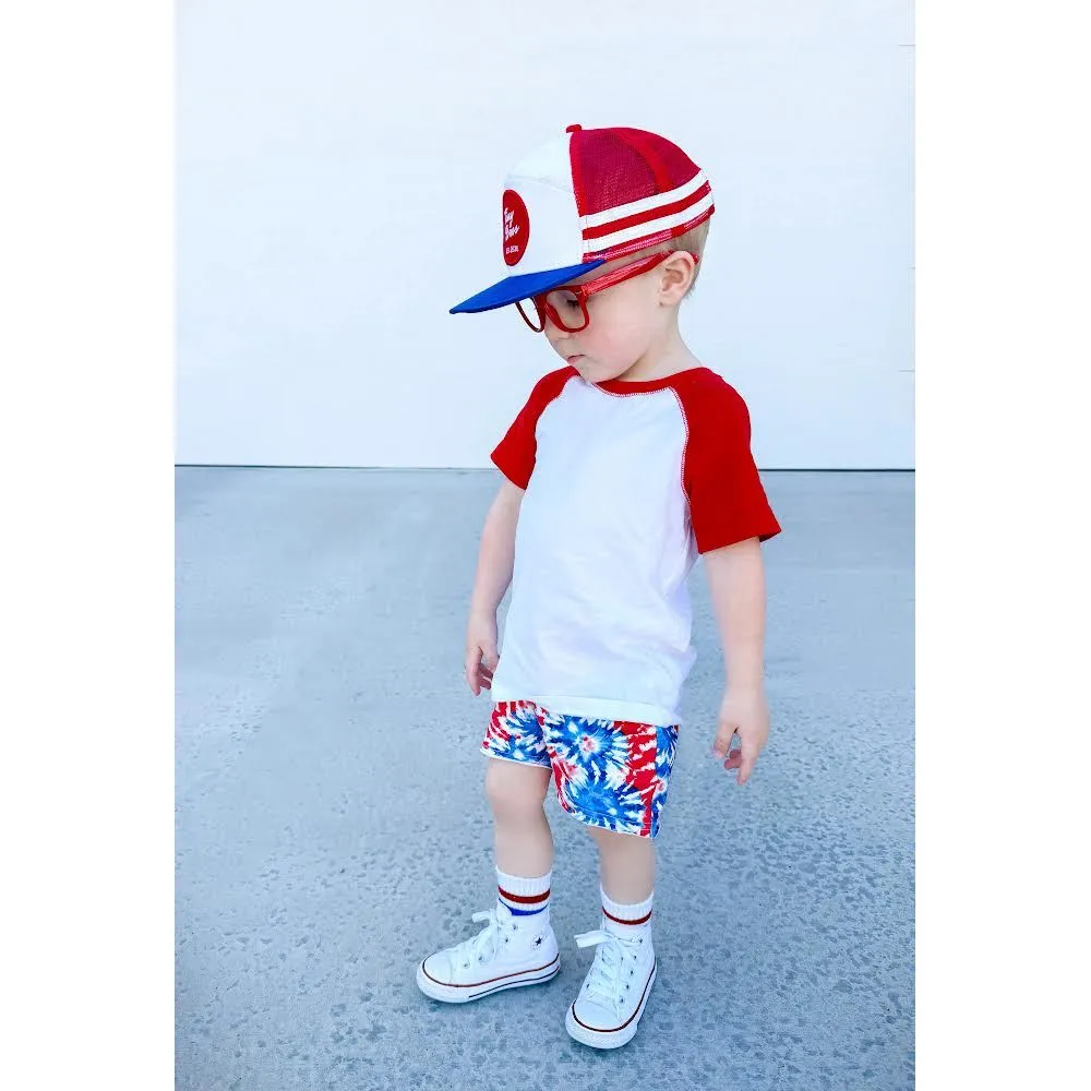 Summer Leisure Shorts- Patriotic Tie Dye