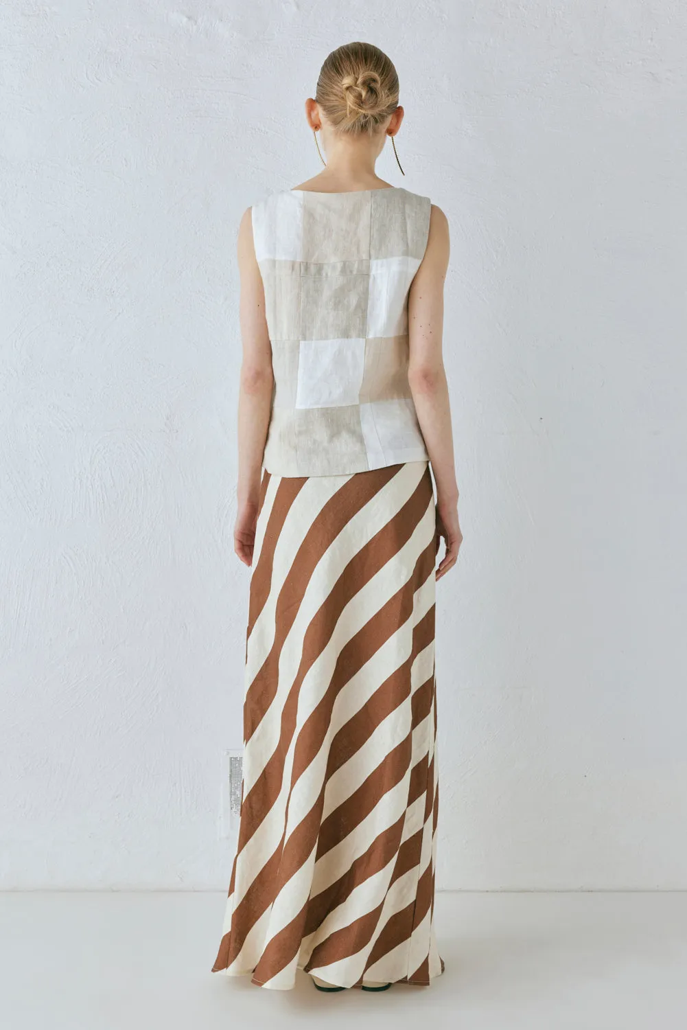 Sun Linen Maxi Skirt Stripe