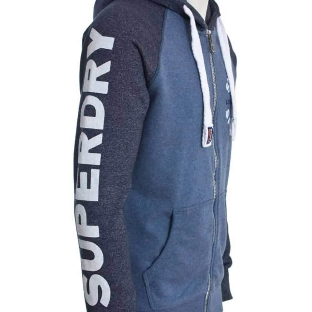 Superdry Sporting Raglan Zip Hoodie - Maritime Grit Blue M20016HP