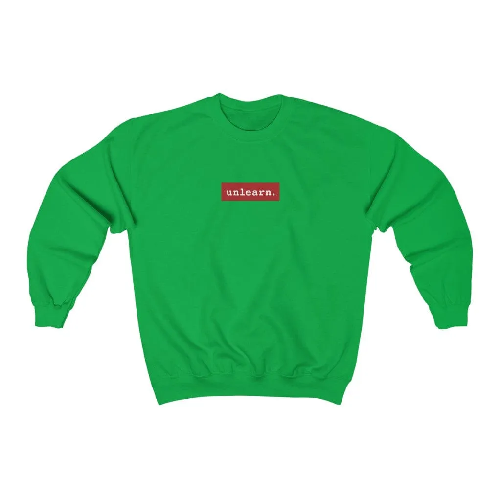 unlearn Red Box Logo - Relaxed Fit  Crewneck Sweatshirt