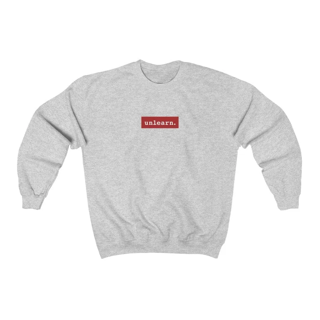 unlearn Red Box Logo - Relaxed Fit  Crewneck Sweatshirt