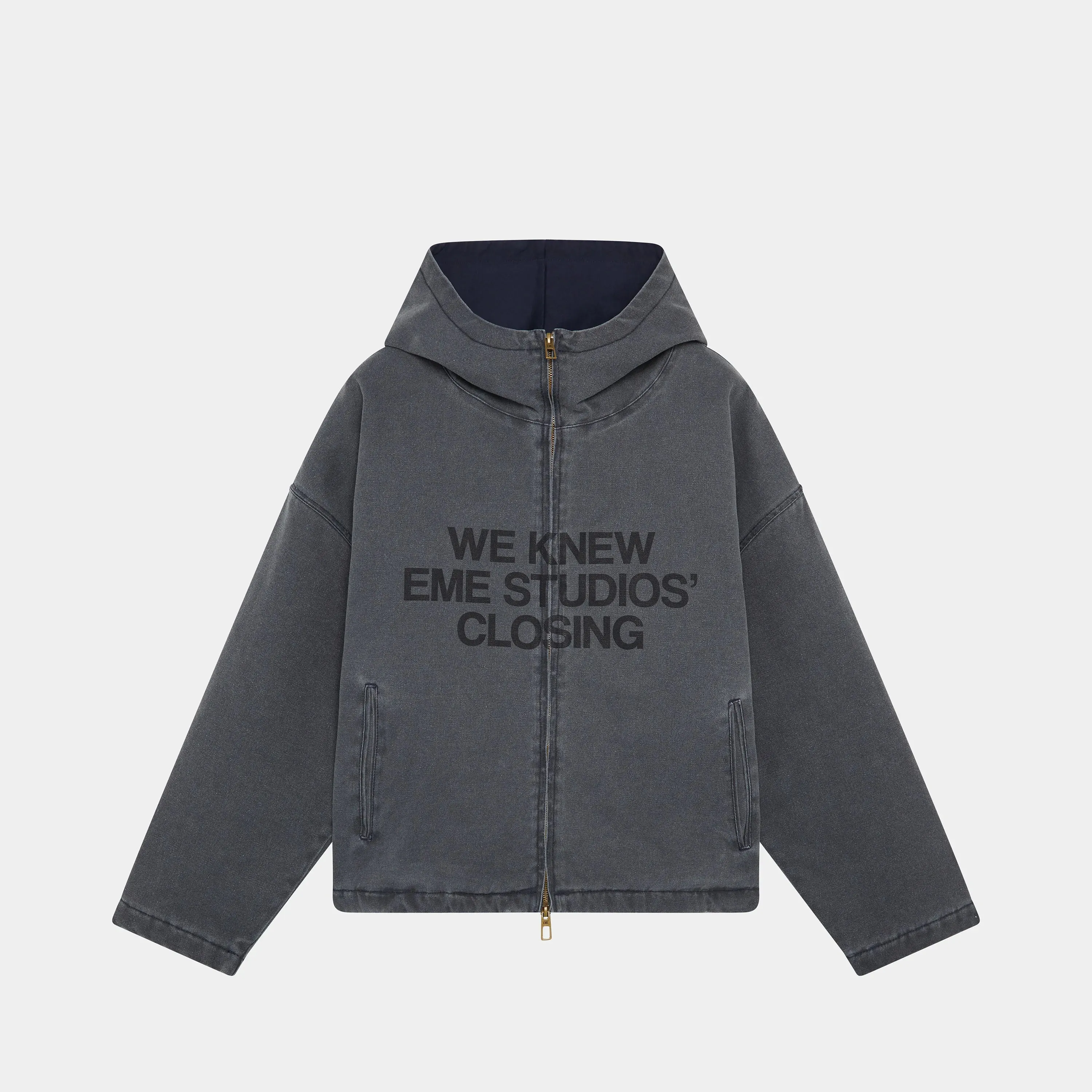 We Knew Navy Heavy Zip Jacket