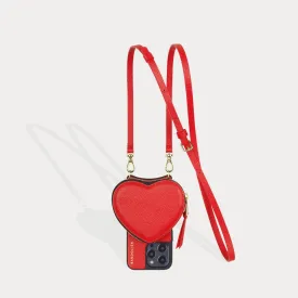 Willa Heart Pouch Bandolier - Poppy Red/Gold