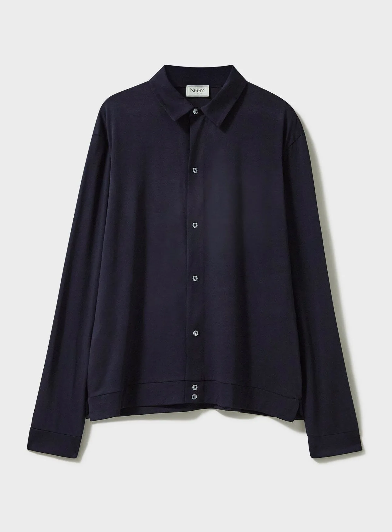 ZQ Merino Super 120s Wool Jersey Navy Shirt